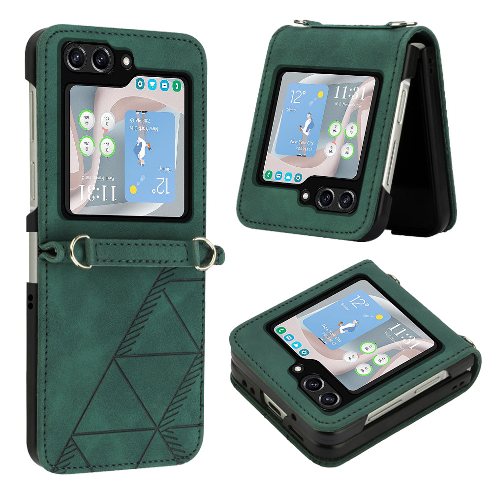 YB Imprinting Series-1 for Samsung Galaxy Z Flip5 5G PU Leather Phone Case Imprinted Phone Protective Cover YB Imprinting Series-1 for Samsung Galaxy Z Flip5 5G PU Leather Phone Case Imprinted Phone Protective Cover